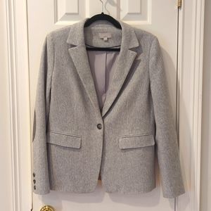 Loft Gray Herringbone Blazer women's size 10